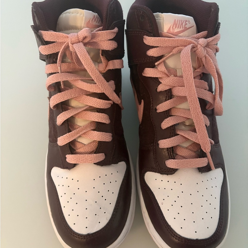 Nike Dunk Hightop Women's Sneakers - Easter -Brown and Pink